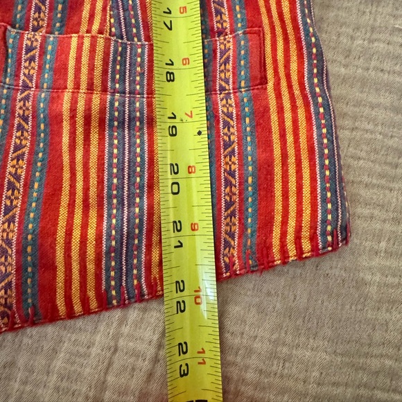 Lizwear Vintage Women’s 100% Cotton Colorful Striped 90s Vest Pearl Buttons - M - Picture 9 of 9